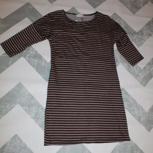 Altar'd State Mocha/Black Striped XS Dress NWT